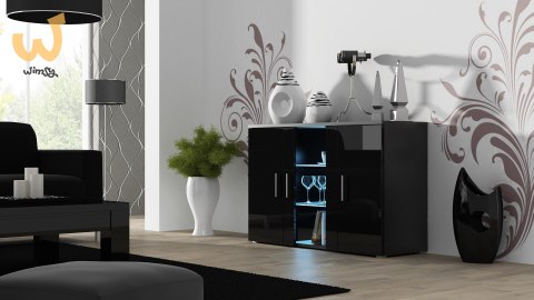 Komoda 120cm SOHO S7 czarny/ czarny połysk Komoda 120cm SOHO S7 czarny/ czarny połysk