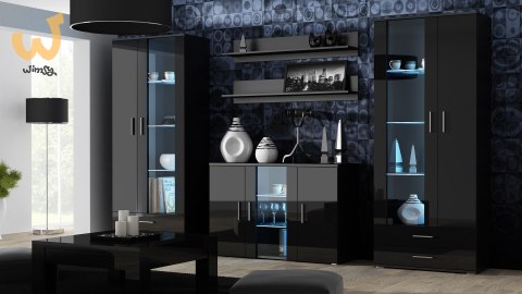 Komoda 120cm SOHO S7 czarny/ czarny połysk Komoda 120cm SOHO S7 czarny/ czarny połysk