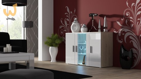 Komoda 120cm SOHO S7 dąb sonoma/ biały połysk Komoda 120cm SOHO S7 dąb sonoma/ biały połysk