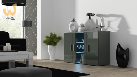 Komoda 120cm SOHO S7 szary/ szary połysk Komoda 120cm SOHO S7 szary/ szary połysk