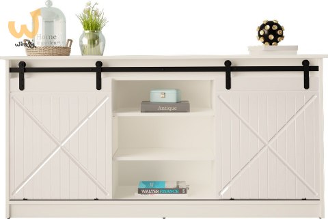 Komoda 160x80x35 GRANERO biały/biały połysk Komoda 160x80x35 GRANERO biały/biały połysk
