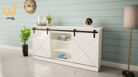 Komoda 160x80x35 GRANERO biały/biały połysk Komoda 160x80x35 GRANERO biały/biały połysk
