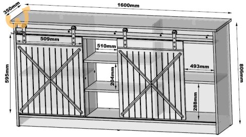 Komoda 160x80x35 GRANERO dąb wotan Komoda 160x80x35 GRANERO dąb wotan