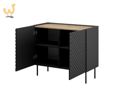 Komoda 2D ONDA 98x45x85 czarny Komoda 2D ONDA 98x45x85 czarny