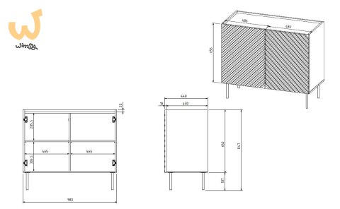 Komoda 2D ONDA 98x45xH85 zieleń Komoda 2D ONDA 98x45xH85 zieleń