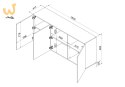 Komoda 3D ALMA 180x41,5xH90 kaszmir