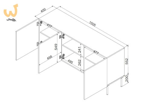 Komoda 3D PALAZZO BIS 151x40x75 biały mat Komoda 3D PALAZZO BIS 151x40x75 biały mat