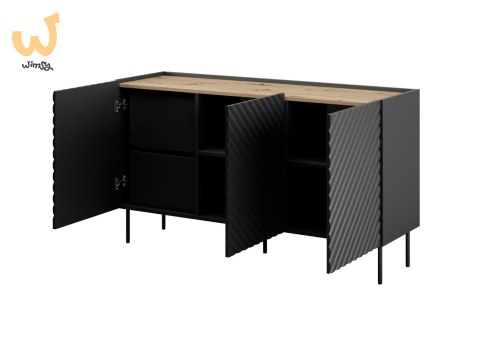 Komoda 3D2SZ ONDA 150x45x85 czarny Komoda 3D2SZ ONDA 150x45x85 czarny