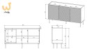 Komoda 3D2SZ ONDA 150x45x85 czarny