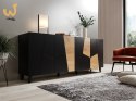 Komoda ETNA 200x42x82 czarny mat + dąb craft