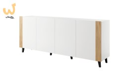 Komoda FARO 200x42x82 biały mat + dąb craft