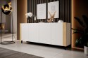 Komoda FARO 200x42x82 biały mat + dąb craft