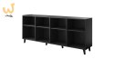 Komoda FARO 200x42x82 czarny mat + dąb craft