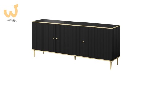 Komoda GLAMOUR 180x40x75,5 czarny mat + złoty Komoda GLAMOUR 180x40x75,5 czarny mat + złoty