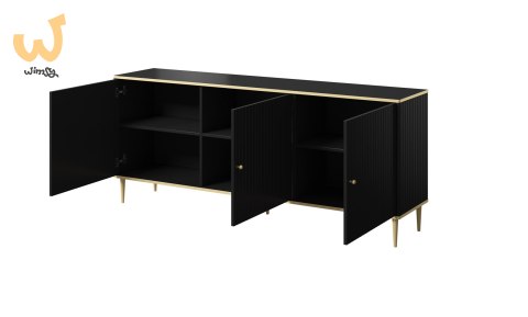 Komoda GLAMOUR 180x40x75,5 czarny mat + złoty Komoda GLAMOUR 180x40x75,5 czarny mat + złoty