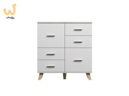 Komoda LOTTA 110 2D4S biały+ dąb sonoma