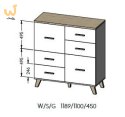 Komoda LOTTA 110 2D4S biały+ dąb sonoma