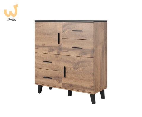 Komoda LOTTA 110 2D4S wotan + czarny mat Komoda LOTTA 110 2D4S wotan + czarny mat