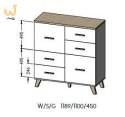 Komoda LOTTA 110 2D4S wotan + czarny mat