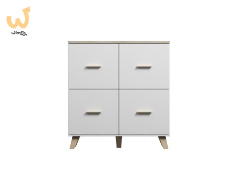 Komoda LOTTA 110 4D biały+ dąb sonoma Komoda LOTTA 110 4D biały+ dąb sonoma