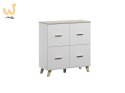 Komoda LOTTA 110 4D biały+ dąb sonoma