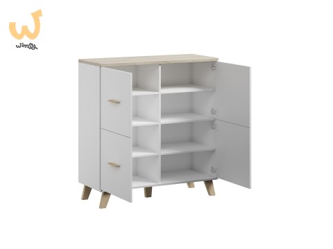 Komoda LOTTA 110 4D biały+ dąb sonoma Komoda LOTTA 110 4D biały+ dąb sonoma