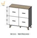 Komoda LOTTA 110 4D biały+ dąb sonoma
