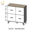 Komoda LOTTA 110 4D wotan + czarny mat