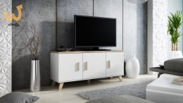 Komoda LOTTA 150 3D biały+ dąb sonoma