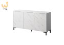 Komoda MARMO 3D 150x45xH80,5 biały mat/marmur biały
