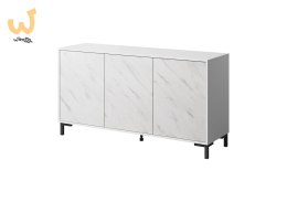 Komoda MARMO 3D 150x45xH80,5 biały mat/marmur biały