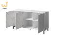 Komoda MARMO 3D 150x45xH80,5 biały mat/marmur biały
