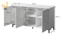 Komoda MARMO 3D 150x45xH80,5 biały mat/marmur biały