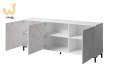 Komoda MARMO 3D 200x45xH80,5 biały mat/marmur biały