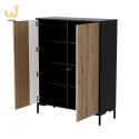 Komoda MERCI 100x40x129 czarny/dąb artisan