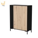 Komoda MERCI 100x40x129 czarny/dąb artisan