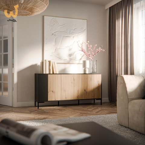 Komoda MERCI 151x40x74 czarny/dąb artisan Komoda MERCI 151x40x74 czarny/dąb artisan