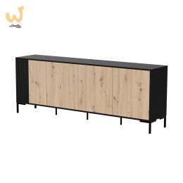 Komoda MERCI 200x40x74 czarny/dąb artisan