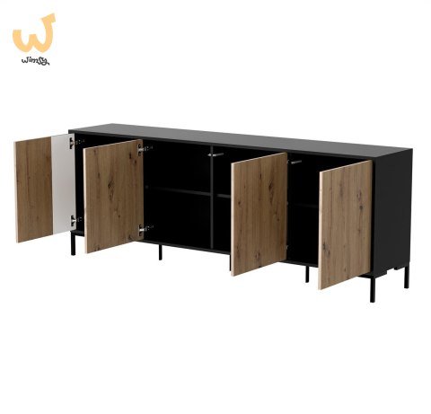 Komoda MERCI 200x40x74 czarny/dąb artisan Komoda MERCI 200x40x74 czarny/dąb artisan