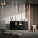 Komoda MICHELLE 178x35-47xH82 czarny/dąb viking