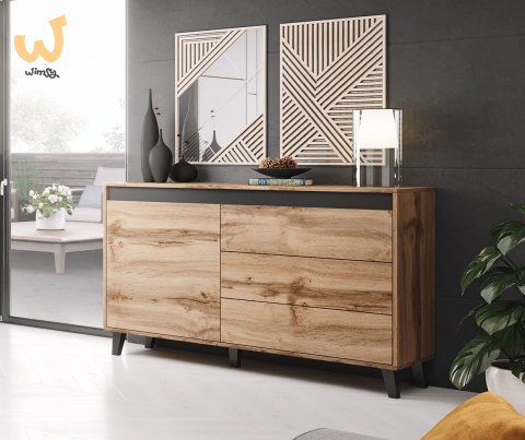 Komoda NORD 138cm dąb wotan/antracyt Komoda NORD 138cm dąb wotan/antracyt