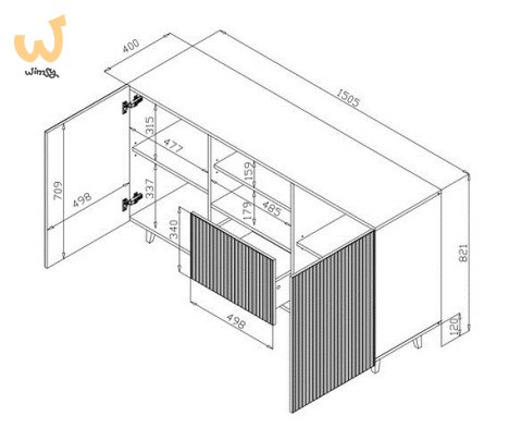 Komoda PAFOS 150x40x82 biały mat Komoda PAFOS 150x40x82 biały mat
