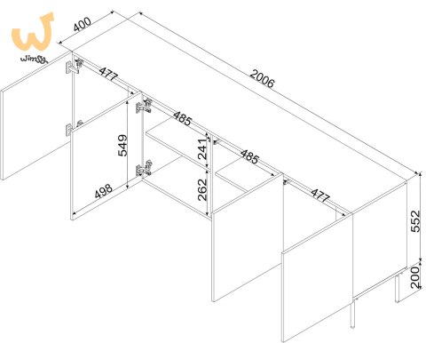 Komoda SIENA 200x40x75 kaszmir mat Komoda SIENA 200x40x75 kaszmir mat