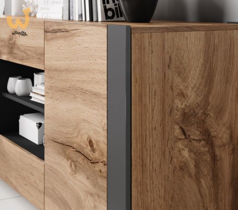 Komoda WOOD 164/44/80 dąb wotan + antracyt Komoda WOOD 164/44/80 dąb wotan + antracyt