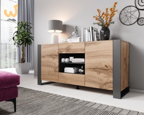 Komoda WOOD 164/44/80 dąb wotan + antracyt Komoda WOOD 164/44/80 dąb wotan + antracyt