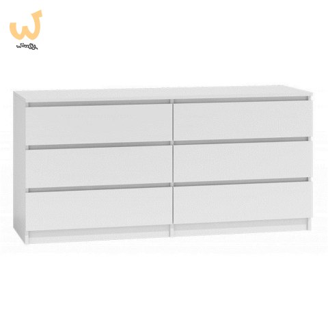 M6 MALWA KOMODA 140CM 6 SZUFLAD BIAŁA M6 MALWA KOMODA 140CM 6 SZUFLAD BIAŁA