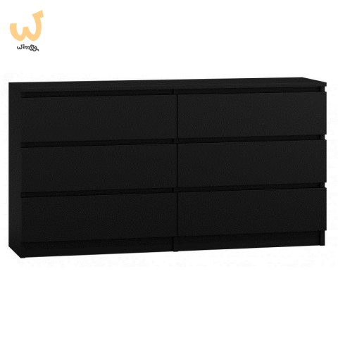 M6 MALWA KOMODA 140CM 6 SZUFLAD CZARNY M6 MALWA KOMODA 140CM 6 SZUFLAD CZARNY