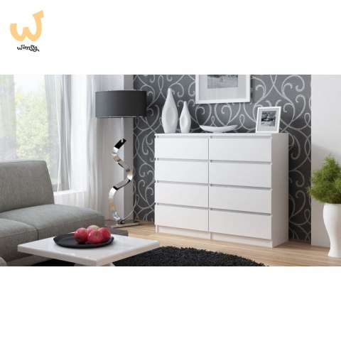 M8 MALWA KOMODA 120CM 8 SZUFLAD BIAŁY M8 MALWA KOMODA 120CM 8 SZUFLAD BIAŁY