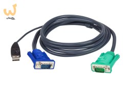 Kabel ATEN 2L-5202U (2m; D-Sub (VGA) M - D-Sub (VGA) F; kolor grafitowy)