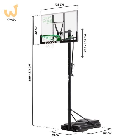 Salta Center kosz stojący do koszykówki 125 cm x 371 cm Salta Center kosz stojący do koszykówki 125 cm x 371 cm